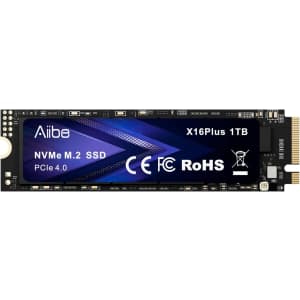 Aiibe X16Plus 1TB PCIe 4.0 NVMe M.2 Internal SSD: $64 w/ Prime