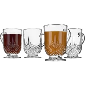 Godinger Coffee Mugs, Tea or Hot Water Glass Cups 4-Pack: $23
