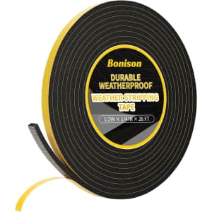 1/2"x1/4"x26-Foot Weather Stripping Door Seal: $4.99