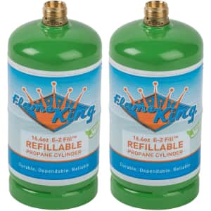 Flame King Refillable 1-lb. Empty Propane Cylinder 2-Pack: $25 w/ Prime