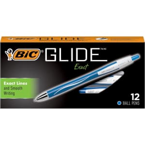 BIC Glide Exact Blue Retractable Ballpoint Pens 12-Pack: $4.49