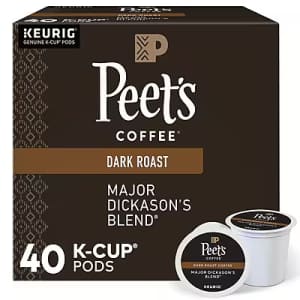 Peet's Coffee Major Dickason's Blend Single-Serve Keurig K-Cup Pod 40-Pack: $22
