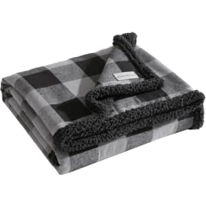 Eddie Bauer Cabin Plaid Flannel/Sherpa Throw Blanket: $14.30