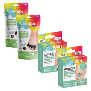 ZenToes Adjustable Toe Separator 4-Pack & Bunion Corrector 4-Pack: $15 ZenToes Adjustable Toe Separator 4-Pack & Bunion Corrector 4-Pack: $15