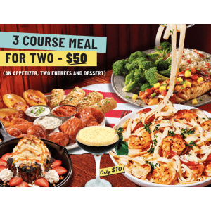 TGI Fridays Valentine's 3-Course Meal for Two: $50