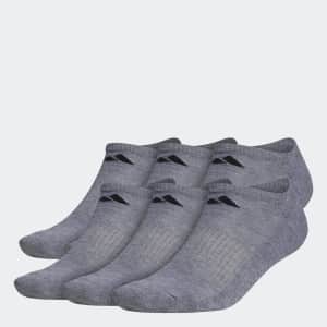 adidas Men's Athletic Cushioned No-Show Socks 6-Pack: $9