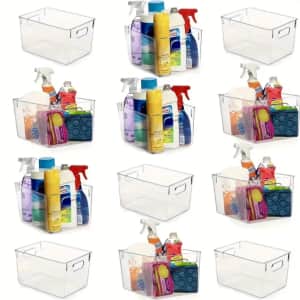Clear Plastic Storage Bins 12-Pack: $39.99 Clear Plastic Storage Bins 12-Pack: $39.99