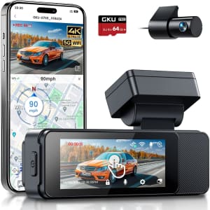 GKU 4K+1080p Front & Rear Touchscreen Dash Cam: $74.99 GKU 4K+1080p Front & Rear Touchscreen Dash Cam: $74.99