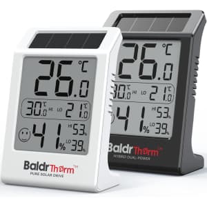 BaldrTherm Solar-Powered Hygrometer/Thermometer: $10.05