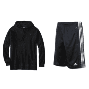 adidas Men's Essentials 3-Stripe Shorts + Realtree Men's RTA Ranger Thermal Hoodie: $25