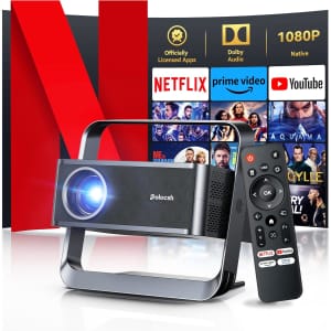 Polocsh 4K 1,000ANSI Smart Projector w/ WiFi 6 and Bluetooth: $86.99 Polocsh 4K 1,000ANSI Smart Projector w/ WiFi 6 and Bluetooth: $86.99