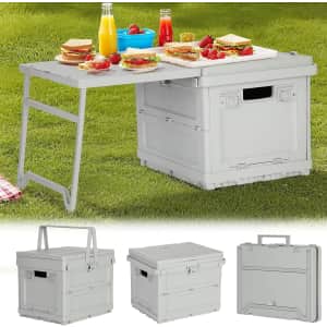 3-in-1 Collapsible Picnic Basket w/ Mini Picnic Table: $28.49