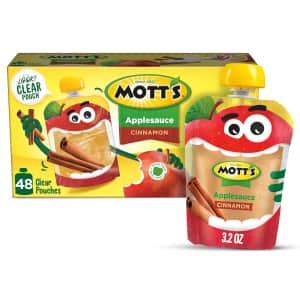 Mott's Cinnamon Applesauce 3.2-oz. Pouch 48-Pack: $11 via Sub & Save Mott's Cinnamon Applesauce 3.2-oz. Pouch 48-Pack: $11 via Sub & Save