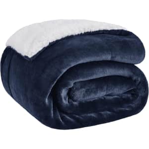 Bedsure 50" x 60" Sherpa Fleece Throw Blanket: $16
