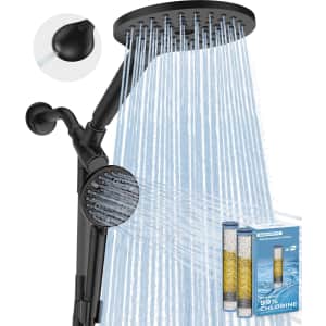 Dual Filtered Rain Shower Head Combo: $59