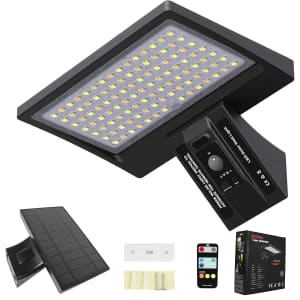 8W 1,050-Lumens LED Outdoor Solar Wall Light: $15.99