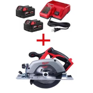 Milwaukee M18 18-Volt 5.0Ah Two Batteries & Charger Kit: $199 w/ FREE tool worth up to $199