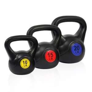 BalanceFrom Wide Grip Kettlebell 3-Piece Weight Set: $19