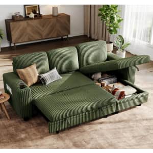 Linsy Home Sectional Sleeper Sofa w/ Storage & USB Charging: $449.99