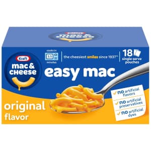 Kraft Easy Mac Original Macaroni & Cheese Microwavable Dinner 18-Pack: $5.58 via Sub & Save
