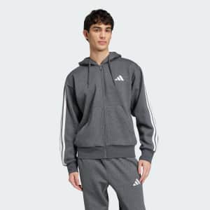 adidas Men's Essentials 3-Stripes Fleece Hoodie: $19