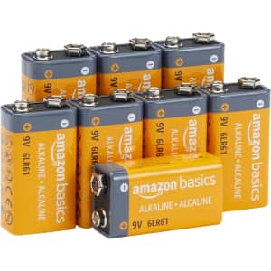 AmazonBasics 9V Alkaline Batteries 8-Pack: $9.29 via Subscribe & Save w/ Prime
