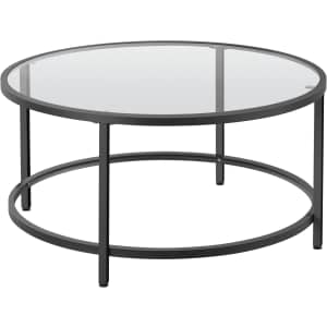 Yaheetech 36" Round Glass Coffee Table: $62.09