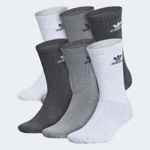 adidas Men's Trefoil Socks 6-Pack: $9