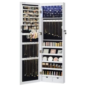 Songmics 47.2" LED Mirror Lockable Jewelry Cabinet: $80 w/ Prime