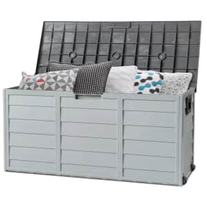 Ktaxon 75-Gallon Waterproof Outdoor Storage Box w/ Wheels: $55