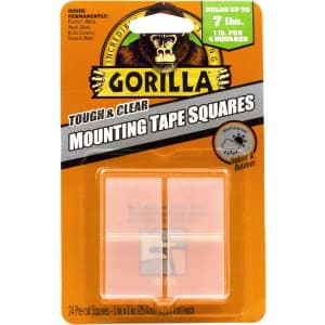Gorilla Tough & Clear Mounting Tape Squares 24-Pack: $5