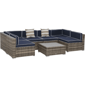 7-Piece Patio Sectional Sofa Set w/ Coffee Table: $401