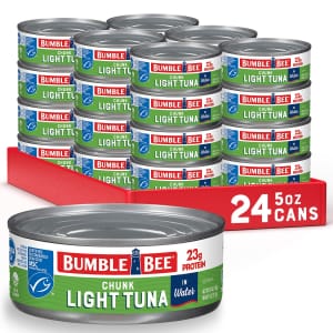 Bumble Bee Chunk Light Tuna in Water 5-oz. Can 24-Pack: $16 via Sub & Save