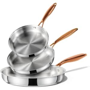 Carote 3-Piece Stainless Steel Frying Pan Set: $40 Carote 3-Piece Stainless Steel Frying Pan Set: $40