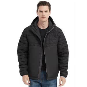 Hawke & Co. Men's Diamond Quilted Yoke Hooded Jacket: $35