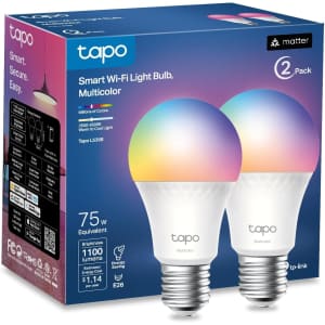 TP-Link Tapo 1100 Lumens Smart Light Bulbs 2-Pack: $18.99