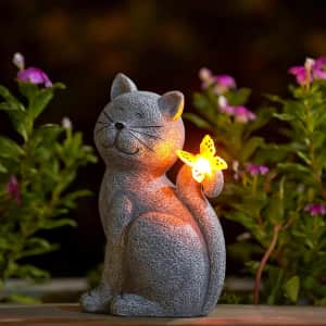 Nacome Solar Outdoor Cat Statue: $19.99