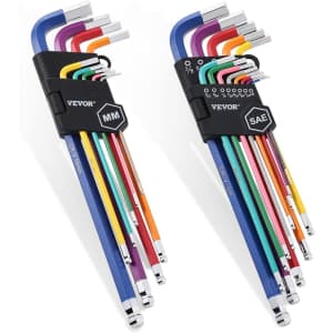 Vevor 22-Piece Hex Key Allen Wrench Set: $15