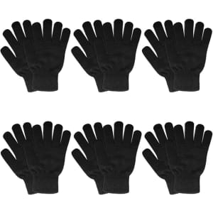 Men's/Women's Winter Gloves 6-Pack: $5.09
