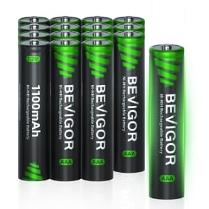 Bevigor AAA Rechargeable Batteries 16-Pack: $6.59