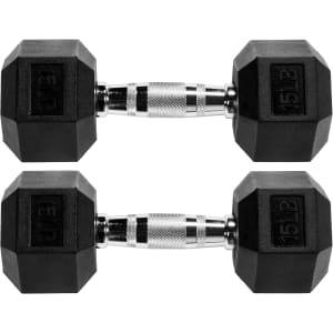 Fitvids 15-lb. Rubber Coated Hex Dumbbell 2-Pack: $25.15 Fitvids 15-lb. Rubber Coated Hex Dumbbell 2-Pack: $25.15