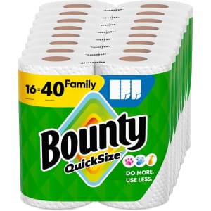 Bounty 16-Count Quick Size Paper Towel Family Rolls: $38 w/ Subscribe & Save Bounty 16-Count Quick Size Paper Towel Family Rolls: $38 w/ Subscribe & Save