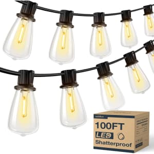 100-Foot LED Outdoor String Lights: $26