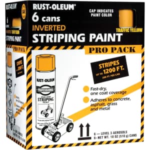 Rust-Oleum Inverted Striping Spray Paint 18-oz. Can 6-Pack: $23
