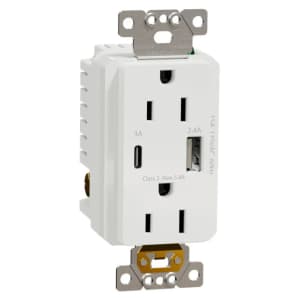 Square D X Series 15-Amp 125-Volt Tamper Resistant USB Outlet: $22 Square D X Series 15-Amp 125-Volt Tamper Resistant USB Outlet: $22