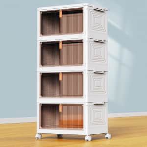 4-Tier 23-Quart Plastic Storage Bin with Lid: $27 4-Tier 23-Quart Plastic Storage Bin with Lid: $27
