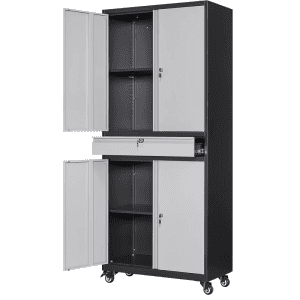 4-Door Tool Storage Cabinet with Drawer: $129 4-Door Tool Storage Cabinet with Drawer: $129