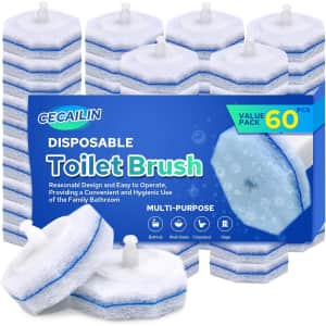 Cecailin Disposable Toilet Brush Heads 60-Pack: $20.39