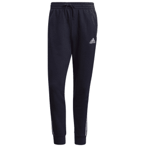 adidas Men's Essentials French Terry Tapered Cuff 3-Stripes Pants: $14