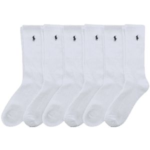Polo Ralph Lauren Men's Athletic Performance Cotton Crew Socks 6-Pair Pack: $25